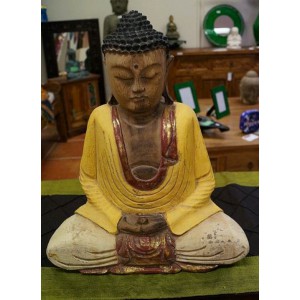 Wooden Carved Sitting Buddha