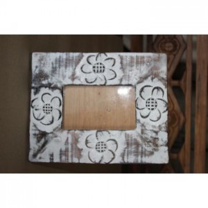 Carved Whitewash Picture Frame 