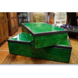 Green Mosaic   Jewelry Box Set (0f 2)