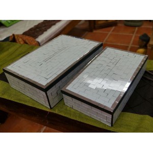 White  Mosaic Jewllery Box Set (0f 2)