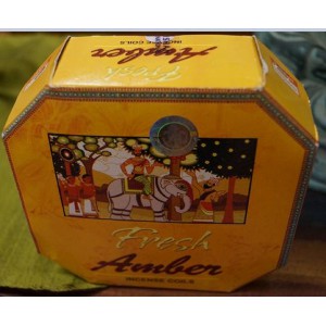 Darshan - Fresh Amber Incense Coils  (10 Coils)