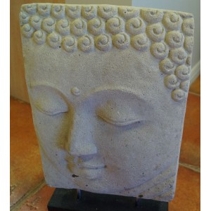 Stone Buddha Face on Stand Stone Buddha Face on Stand