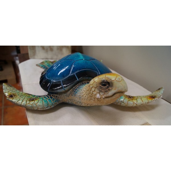 Realistic Ceramic Blue Turtle ( 38 cm) - Jade Pagoda