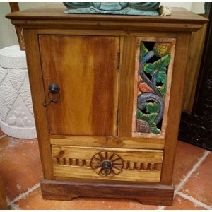 Solid Boat Teak Bed Side Table 