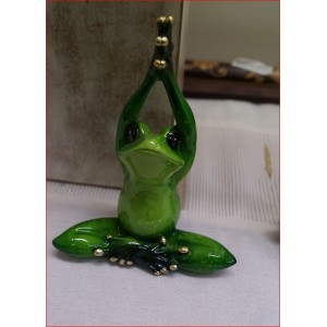 Green Marble Yoga Frog ( Cross Leg)