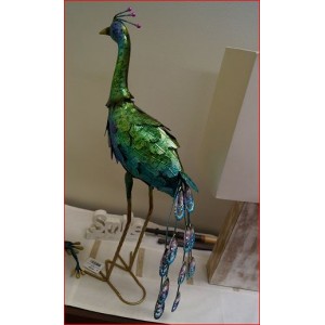 Metal Standing Peacock